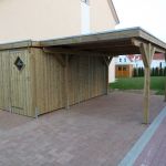 Carport mit Holzblende Gerätekammer Wechselfalzprofilholz