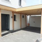 Carport-mit-Holzblende Fichte unbehandelt Vordach