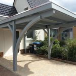 Carport mit Holzblende Holzdecke-Rundbogen