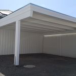 Carport mit Holzblende weiß, senkrecht Wandelemente-Fichte