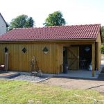 Satteldachcarport-Schiebetür