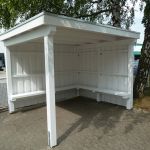 Freisitzüberdachung Holz weiß, Wartehäuschen Holz