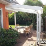 Terrassendach weiß am Unterschlag Stegplatten Eindeckung