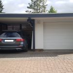 Einzelcarport mit Rhombus Elementen Holzblende