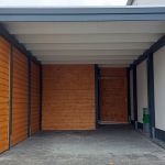 Foliendach Holzdecke-farbig-Carport