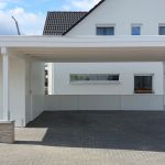 Einzelcarport mit Gerätekammer senkrecht und Unterstellplatz